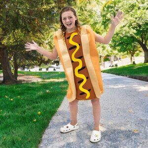 Hauntlooks Kids Frank Hot Dog Halloween Costume Unisex Funny Bodysuit Sausage